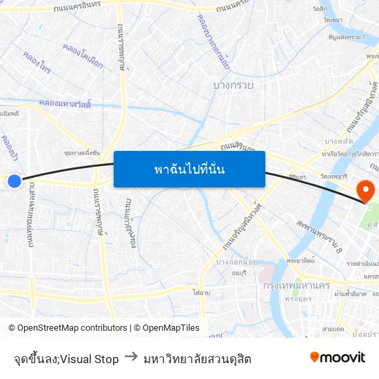 จุดขึ้นลง;Visual Stop to มหาวิทยาลัยสวนดุสิต map