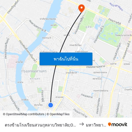 ตรงข้ามโรงเรียนสวนกุหลาบวิทยาลัย;Opposite Suankularb Wittayalai School to มหาวิทยาลัยสวนดุสิต map