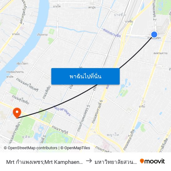 Mrt กำแพงเพชร;Mrt Kamphaeng Phet to มหาวิทยาลัยสวนดุสิต map