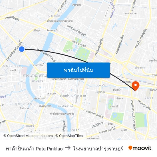 พาต้าปิ่นเกล้า Pata Pinklao to โรงพยาบาลบำรุงราษฎร์ map