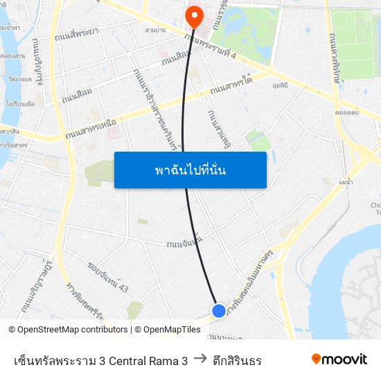 เซ็นทรัลพระราม 3 Central Rama 3 to ตึกสิรินธร map