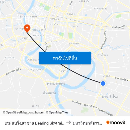 Bts แบริ่ง,ลาซาล Bearing Skytrain Station, Lasal to มหาวิทยาลัยราชภัฏธนบุรี map