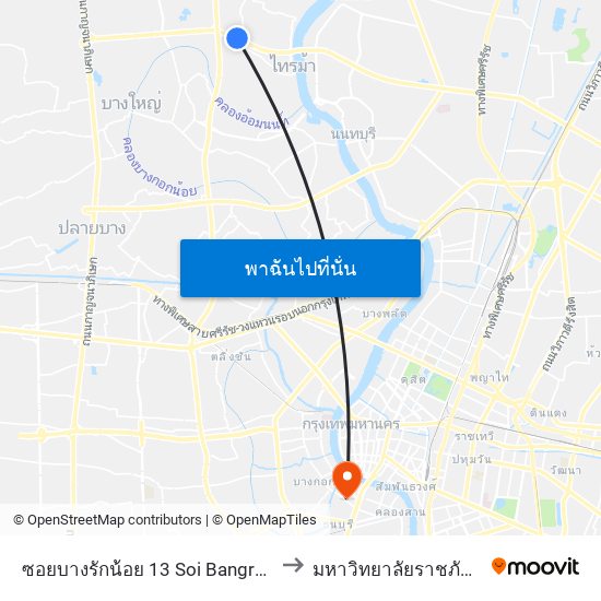 ซอยบางรักน้อย 13 Soi Bangraknoi 13 to มหาวิทยาลัยราชภัฏธนบุรี map