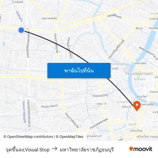 จุดขึ้นลง;Visual Stop to มหาวิทยาลัยราชภัฏธนบุรี map