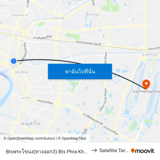 Btsพระโขนง(ทางออก3) Bts Phra Khanong (Exit 3) to Satellite Terminal map