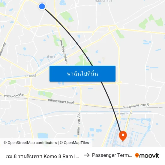 กม.8 รามอินทรา Komo 8 Ram In Thra to Passenger Terminal map