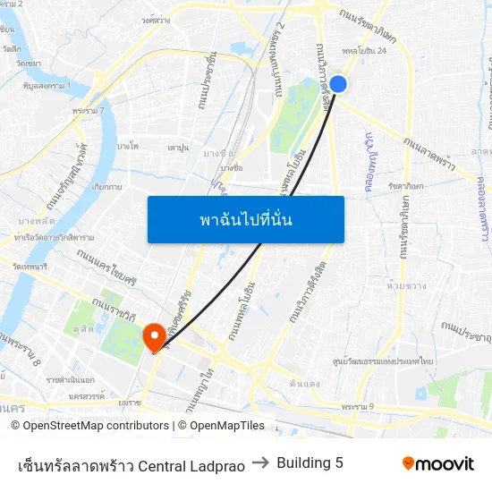 เซ็นทรัลลาดพร้าว Central Ladprao to Building 5 map