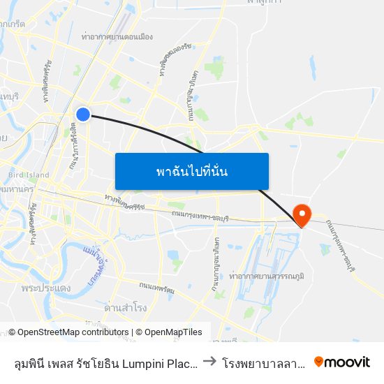 ลุมพินี เพลส รัชโยธิน  Lumpini Place Ratchayotin to โรงพยาบาลลาดกระบัง map