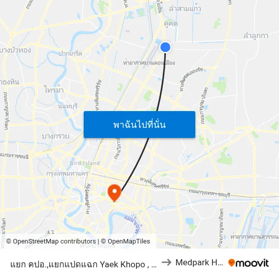 แยก คปอ.,แยกแปดแฉก Yaek Khopo , Yaek Paet Chaek to Medpark Hospital map