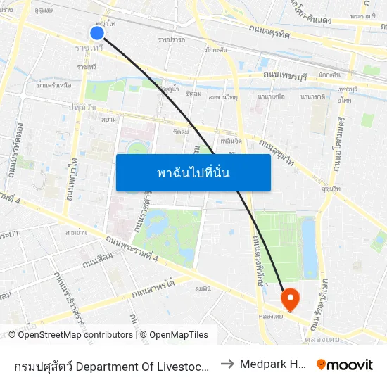กรมปศุสัตว์ Department Of Livestock Development to Medpark Hospital map