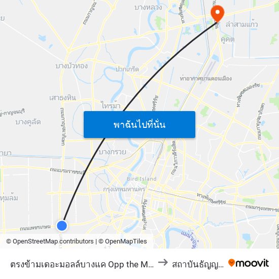 ตรงข้ามเดอะมอลล์บางแค Opp the Mall Bangkae to สถาบันธัญญารักษ์ map