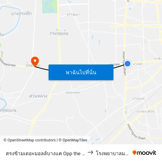 ตรงข้ามเดอะมอลล์บางแค Opp the Mall Bangkae to โรงพยาบาลมหาชัย 2 map