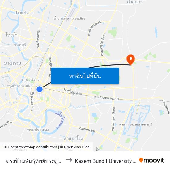 ตรงข้ามพันธุ์ทิพย์ประตูน้ำ Opp. Pantip Pratunam to Kasem Bundit University (มหาวิทยาลัยเกษมบัณฑิต) map