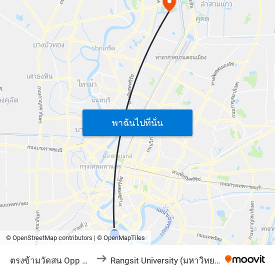 ตรงข้ามวัดสน Opp WAT Son to Rangsit University (มหาวิทยาลัยรังสิต) map