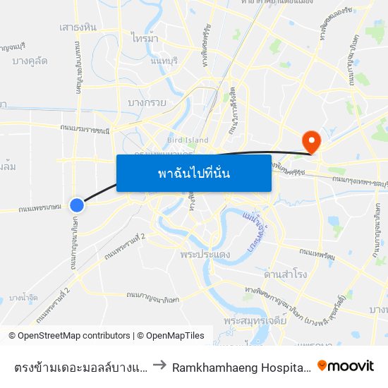 ตรงข้ามเดอะมอลล์บางแค Opp the Mall Bangkae to Ramkhamhaeng Hospital (โรงพยาบาลรามคําแหง) map