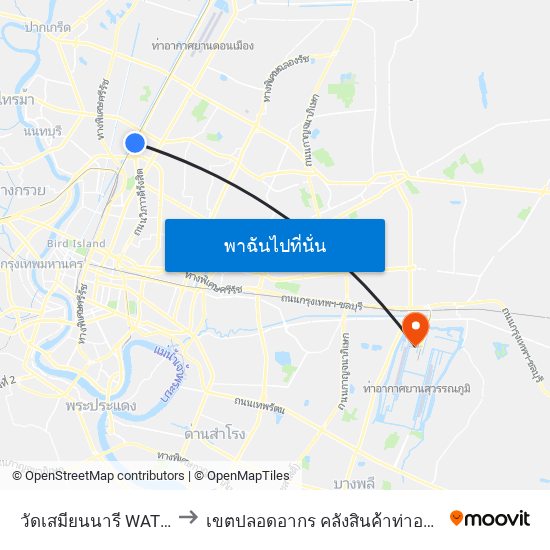 วัดเสมียนนารี WAT Samian Nari to เขตปลอดอากร คลังสินค้าท่าอากาศยานสุวรรณภูมิ map