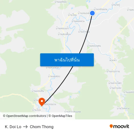 K. Doi Lo to Chom Thong map