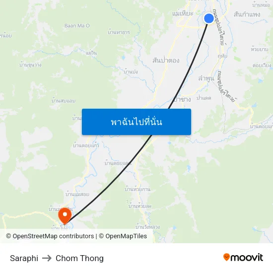 Saraphi to Chom Thong map