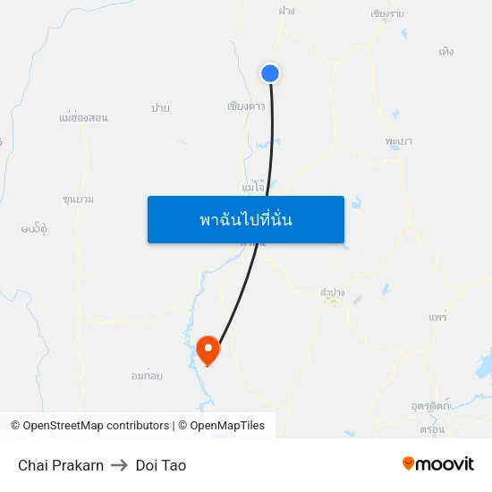 Chai Prakarn to Doi Tao map
