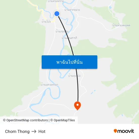 Chom Thong to Hot map