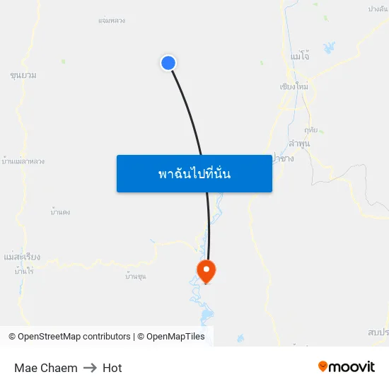 Mae Chaem to Hot map