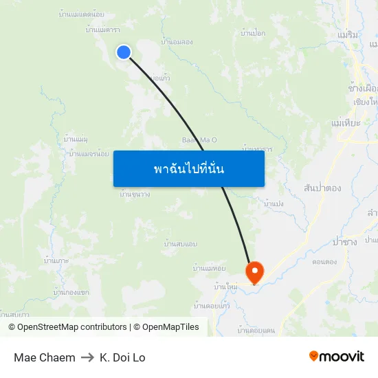 Mae Chaem to K. Doi Lo map