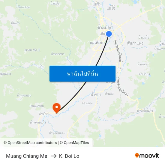Muang Chiang Mai to K. Doi Lo map
