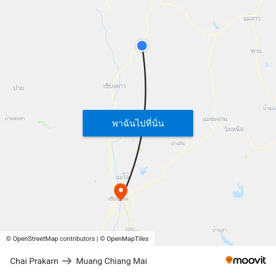 Chai Prakarn to Muang Chiang Mai map