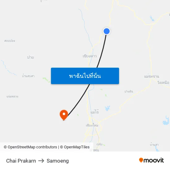 Chai Prakarn to Samoeng map