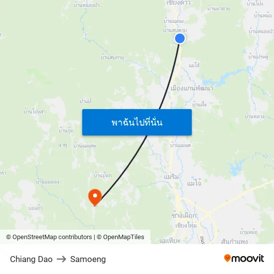 Chiang Dao to Samoeng map