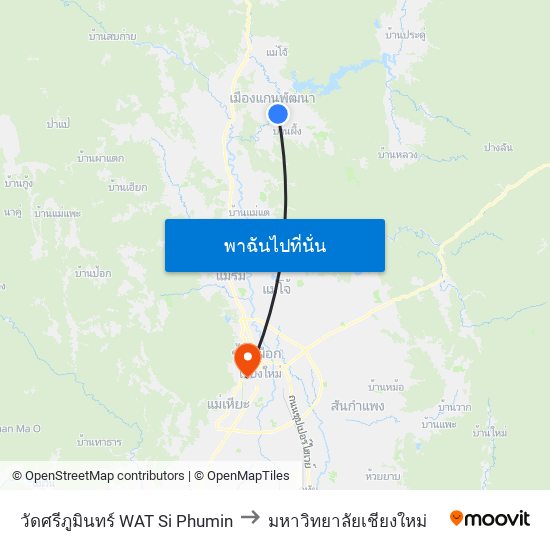 วัดศรีภูมินทร์ WAT Si Phumin to มหาวิทยาลัยเชียงใหม่ map