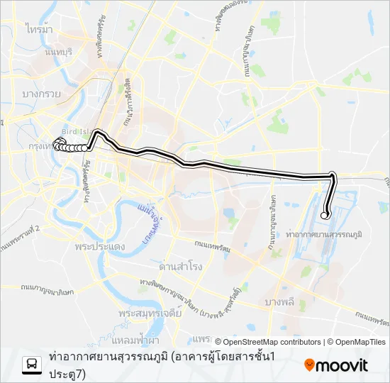 S1 (ปอ.) (AC) Bus Line Map