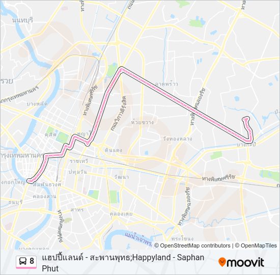 8 รถบัส แผนที่สายรถ