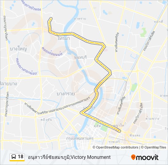 18 รถบัส แผนที่สายรถ