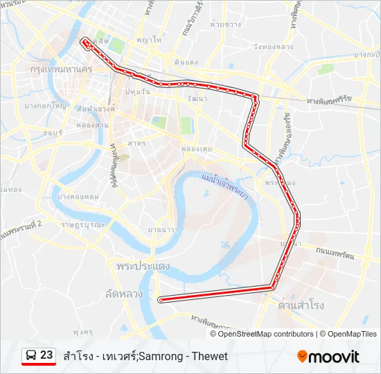 23 รถบัส แผนที่สายรถ