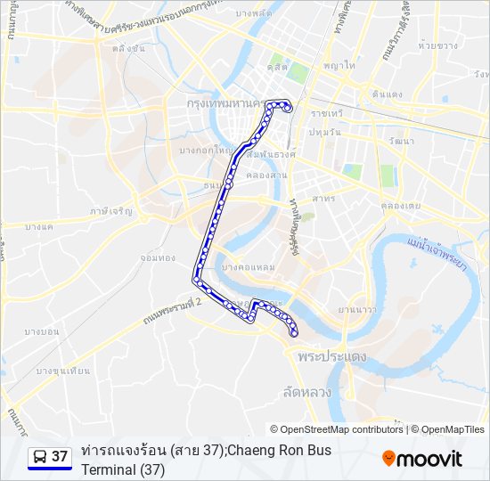 37 รถบัส แผนที่สายรถ