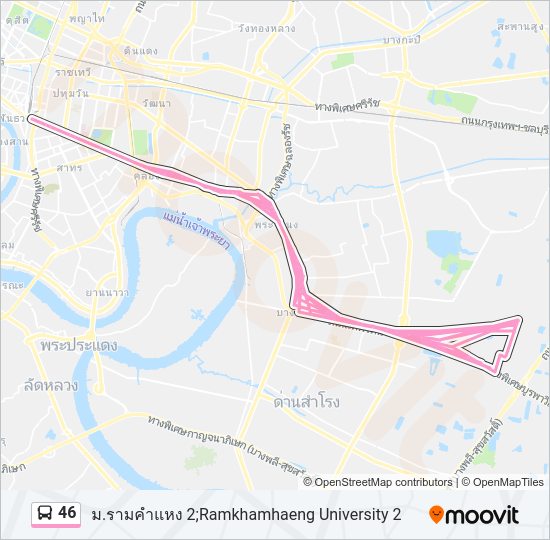 46 รถบัส แผนที่สายรถ