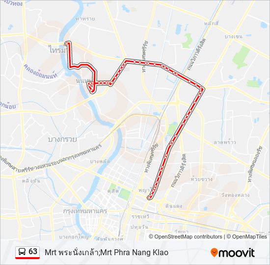 63 รถบัส แผนที่สายรถ