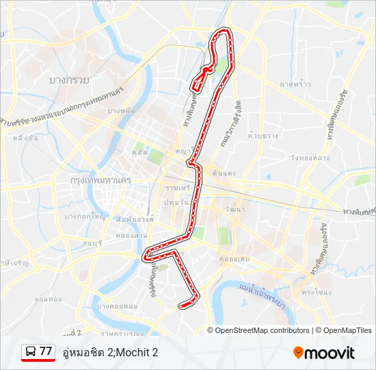 77 รถบัส แผนที่สายรถ