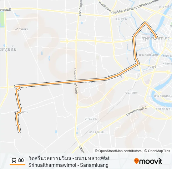 80 Bus Line Map