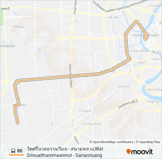 80 Bus Line Map