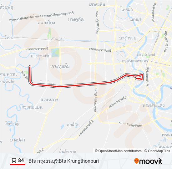 84 รถบัส แผนที่สายรถ