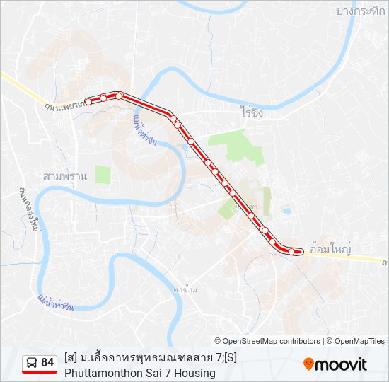 84 รถบัส แผนที่สายรถ