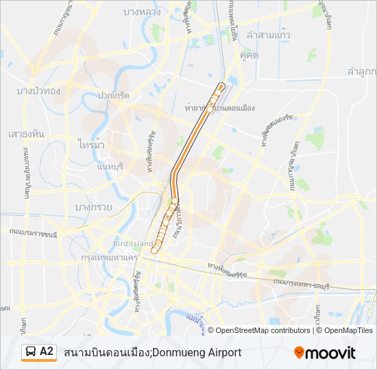 A2 รถบัส แผนที่สายรถ