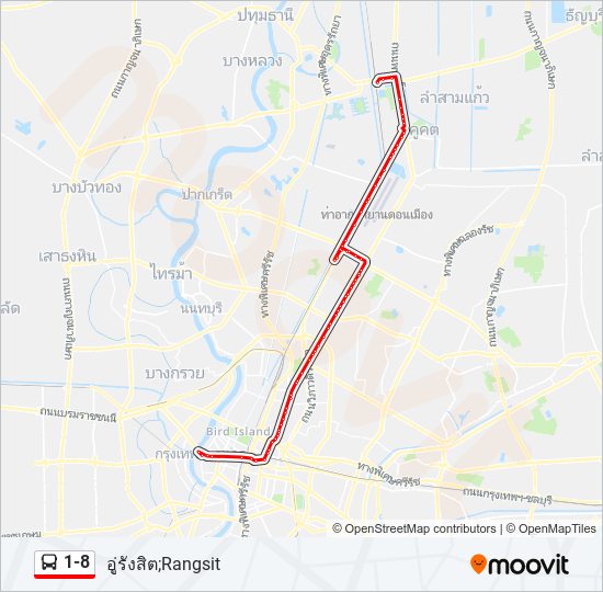 1-8 Bus Line Map