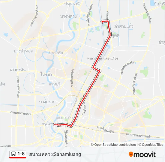 1-8 Bus Line Map