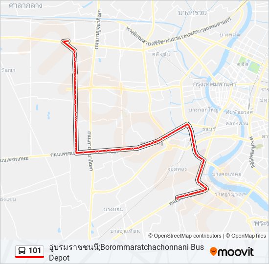 101 รถบัส แผนที่สายรถ