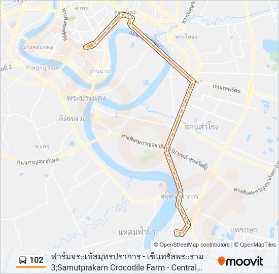 102 รถบัส แผนที่สายรถ