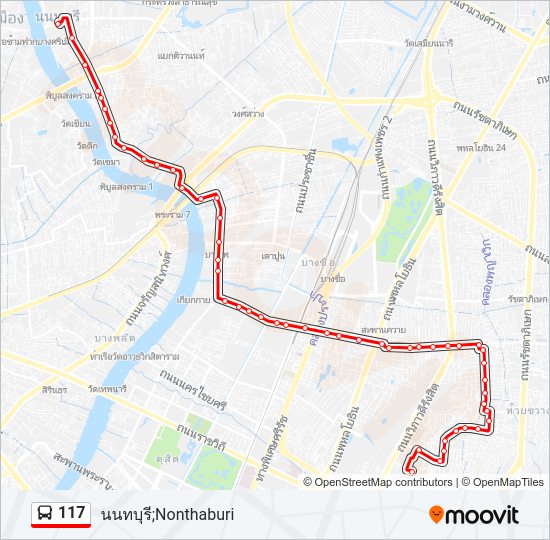 117 รถบัส แผนที่สายรถ
