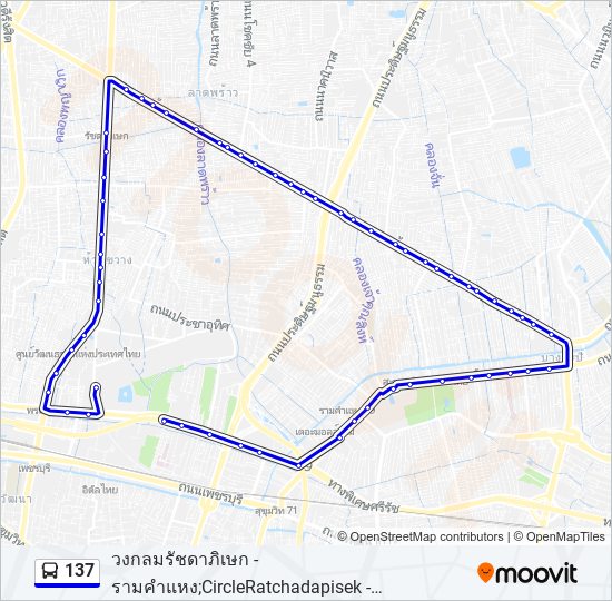 137 รถบัส แผนที่สายรถ